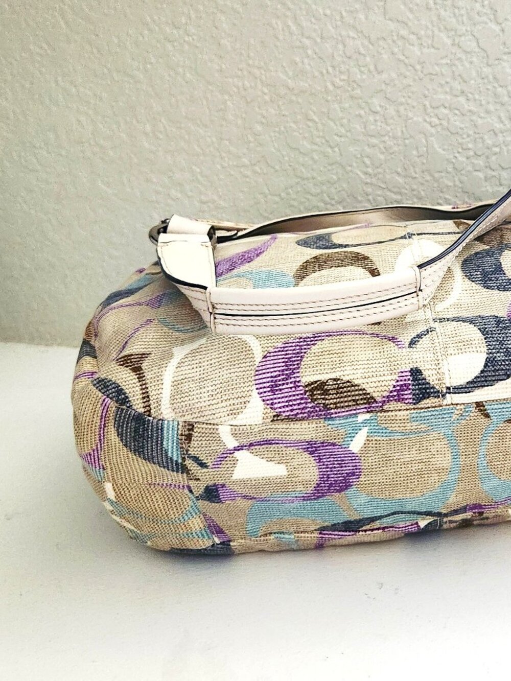 Euc Coach Soho Linen Signature Shoulder Bag Purse - Picture 7 of 12